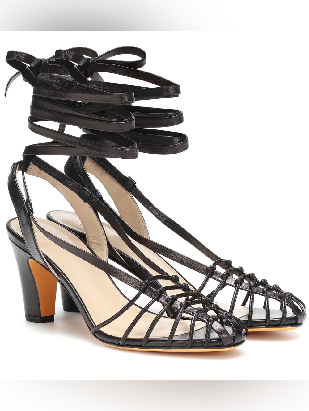 Maryam Nassir Zadeh Maribel 85 Ankle Strap Caged Sandals In 000 Black